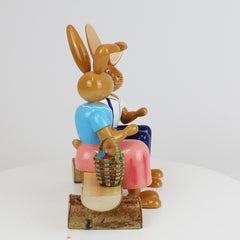 Medium Easter Bunny Couple on Bench