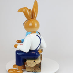 Large Easter Bunny Couple on Bench