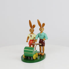 Easter Bunny Couple with Pram