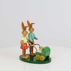 Easter Bunny Couple with Pram