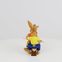 Small Easter Bunny Painter Couple on Bench