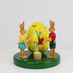 Easter Bunny Painter Couple with Egg