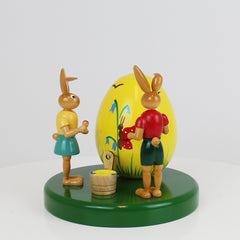 Easter Bunny Painter Couple with Egg