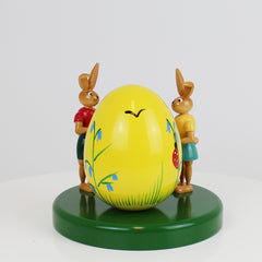 Easter Bunny Painter Couple with Egg