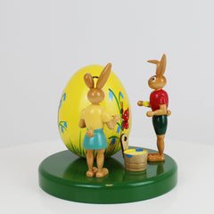 Easter Bunny Painter Couple with Egg