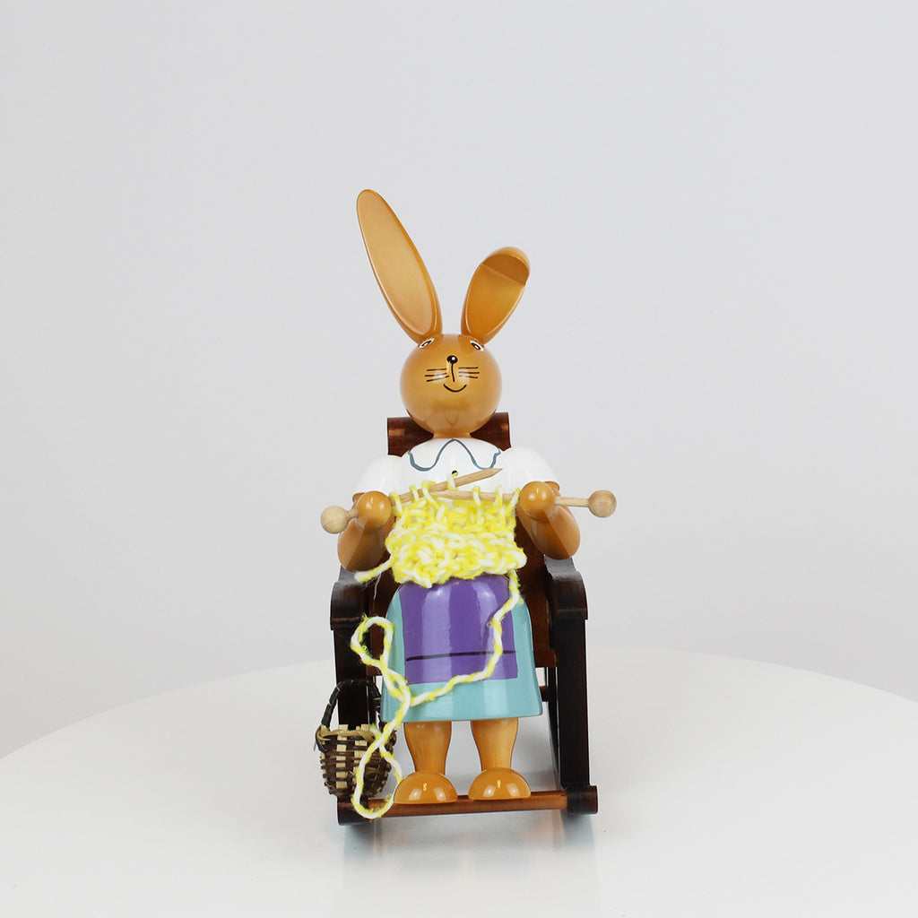 Easter Bunny Lady in a Rocking Chair