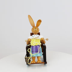 Easter Bunny Lady in a Rocking Chair