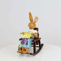 Easter Bunny Lady in a Rocking Chair