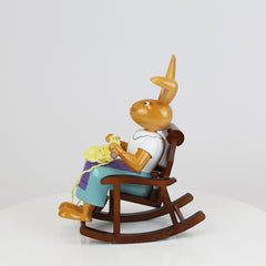 Easter Bunny Lady in a Rocking Chair