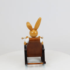 Easter Bunny Lady in a Rocking Chair