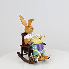 Easter Bunny Lady in a Rocking Chair