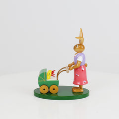 Small Easter Bunny Girl with Pram