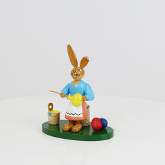 Seated Easter Bunny Girl Painter