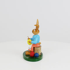 Seated Easter Bunny Girl Painter