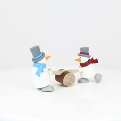 Snowmen Fritz & Otto with Frame Saw