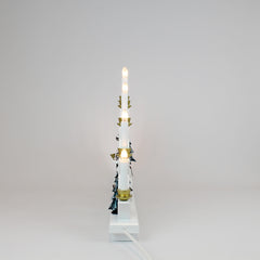 Electric Light Arch with 10 Candles and Snowmen – White (Corded)