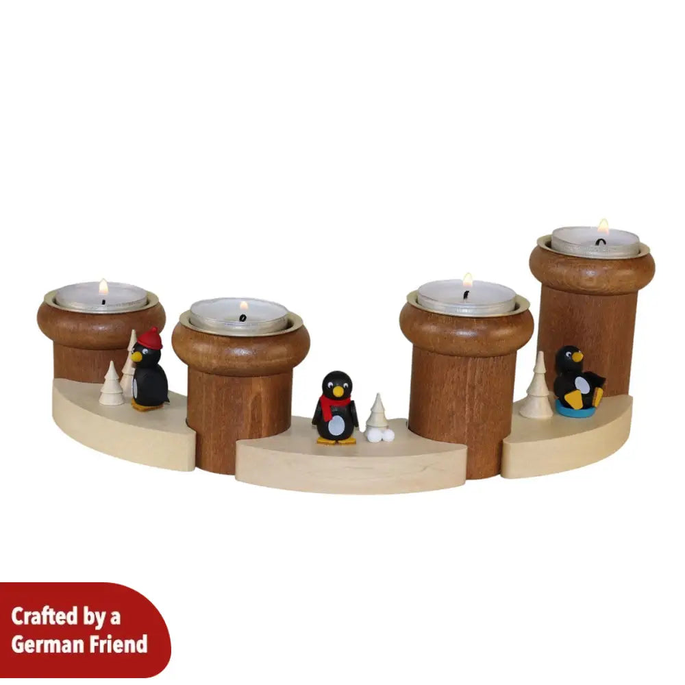 Advent Tealight Holder ’Penguins’ – 7-Piece Set
