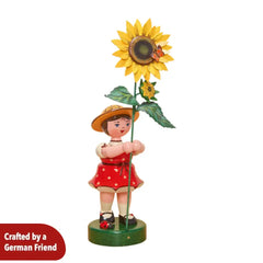 Big Flower Child Girl with sunflower