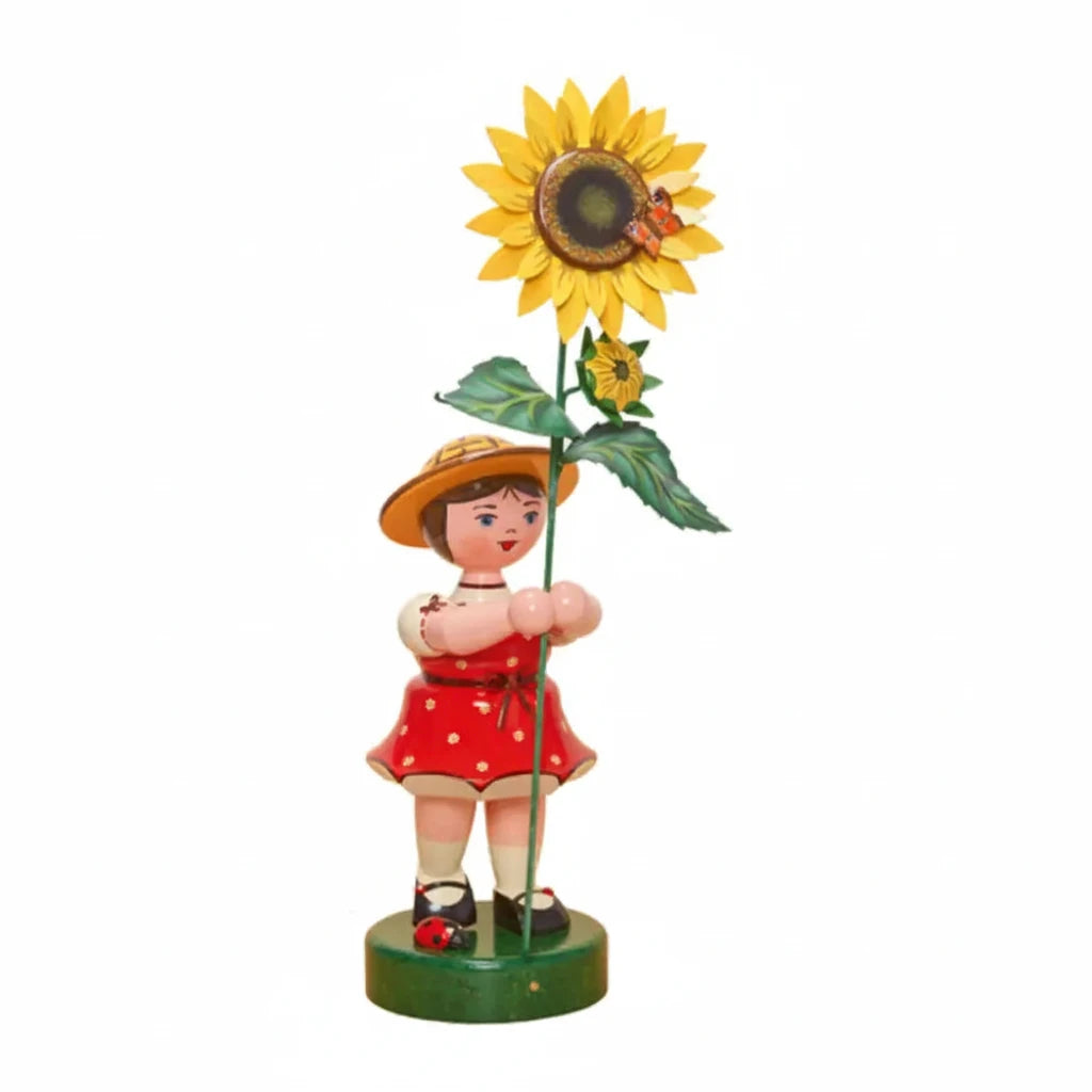 Big Flower Child Girl with sunflower