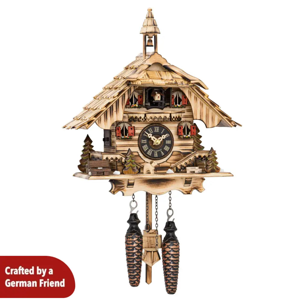 Black Forest House Quartz Cuckoo Clock Natural