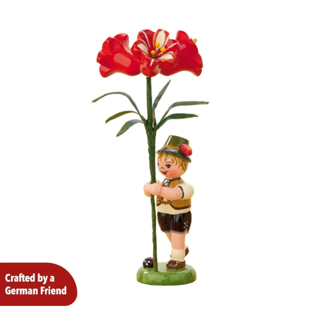 Flower Child Boy with Amaryllis