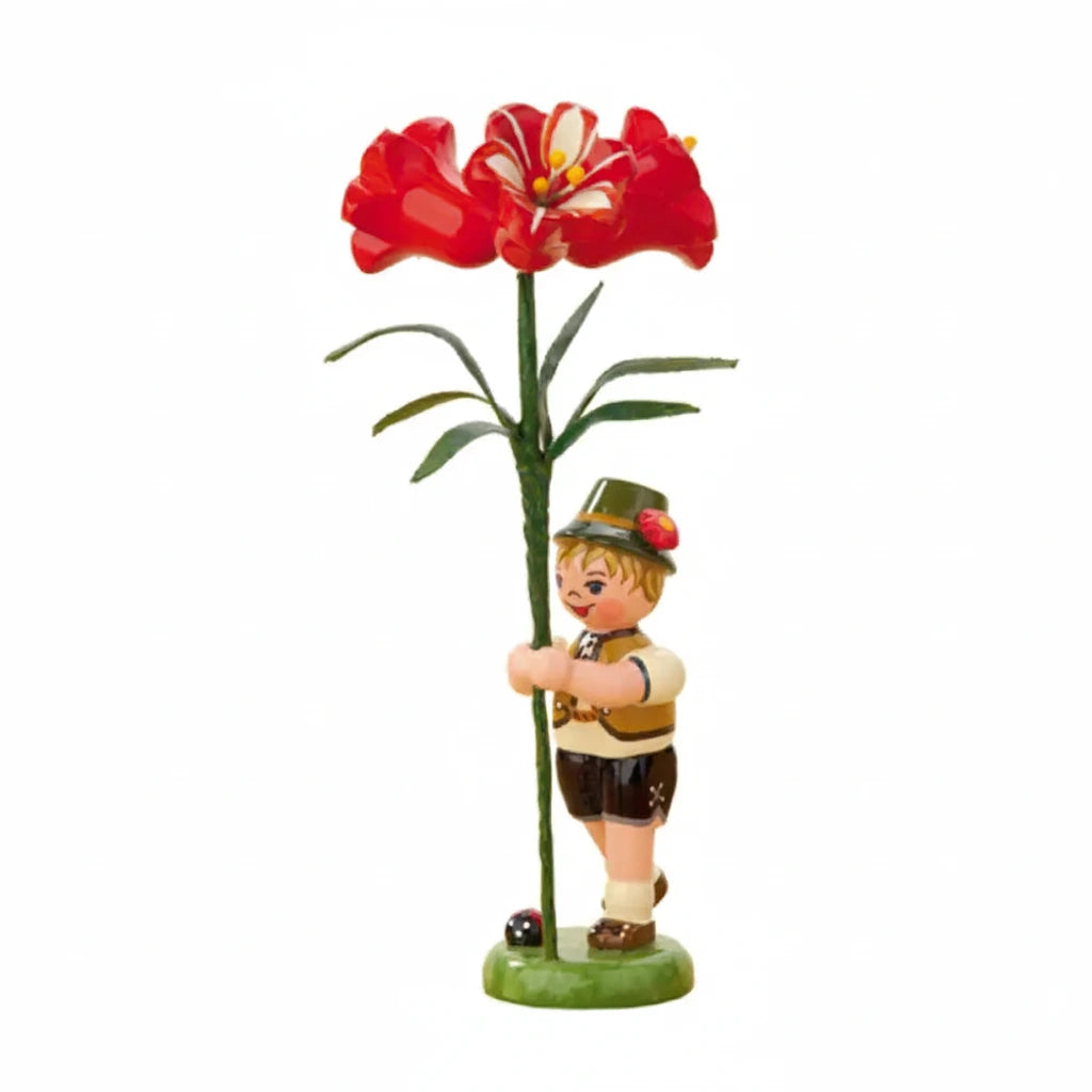 Flower Child Boy with Amaryllis