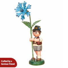 Flower Child Boy with Cornflower