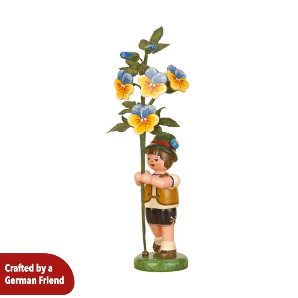 Flower Child Boy with Pansy