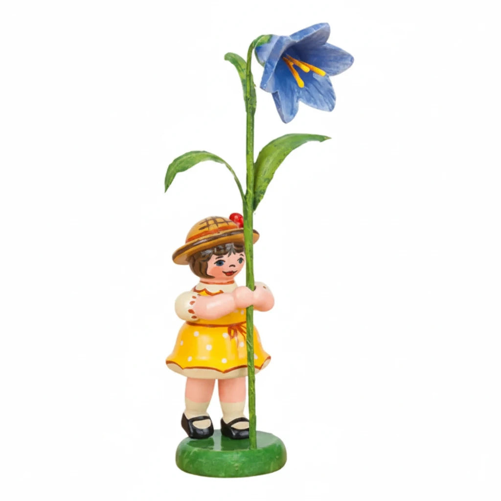 Flower Child Girl with Bluebells