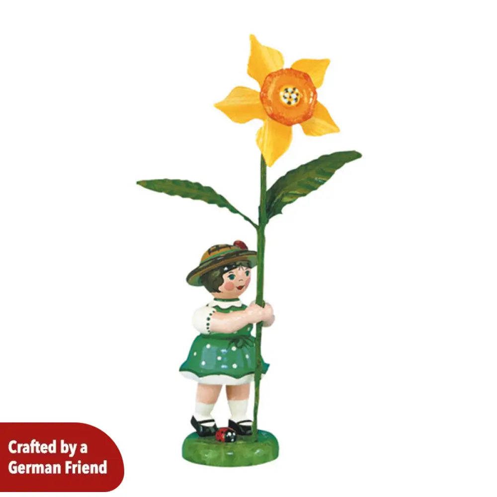 Flower Child Girl with Daffodil