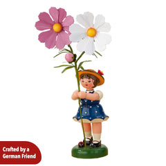 Flower Child Girl with Garden Cosmos