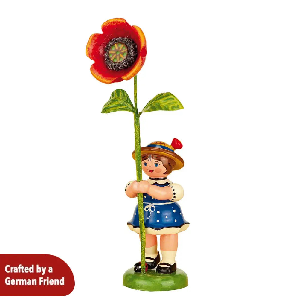 Flower Child Girl with Poppy
