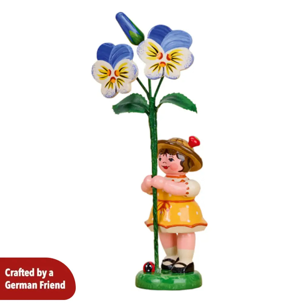 Flower Child Girl with Tufted Pansy