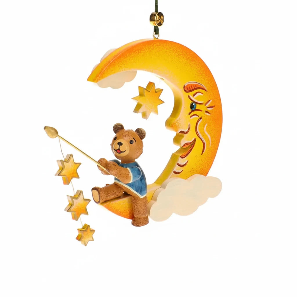 Ornament Teddy On A Moon