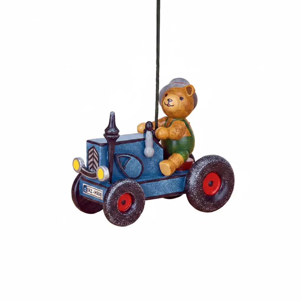 Ornament Teddy On A Tractor