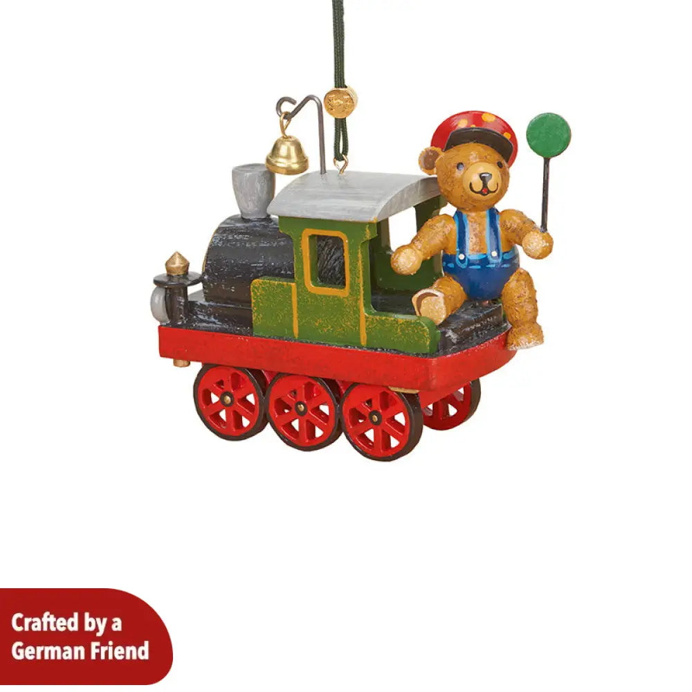 Ornament Teddy On A Train