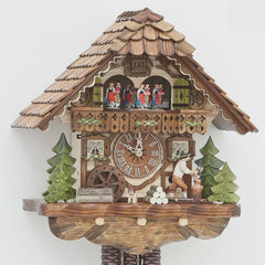 Cuckoo Clock Black Forest Lodge with Animated Woodcutter & Dancing Couples  (1-Day Movement)