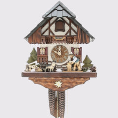 Cuckoo Clock Black Forest House Woodchopper Scene (1-Day Movement)