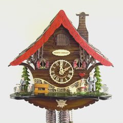 Traditional Cuckoo Clock Heidi’s Chalet Red Roof