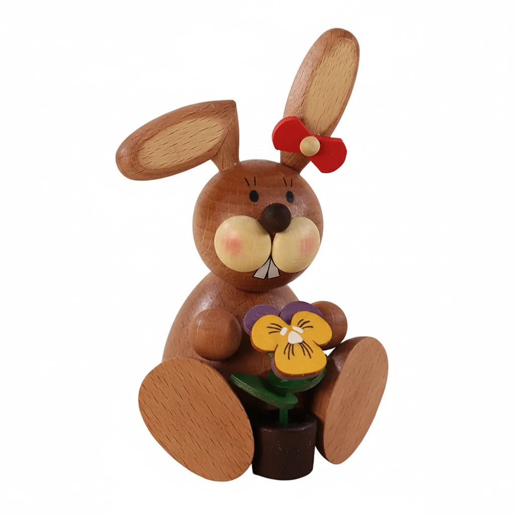 Rabbit woman with a Pansy