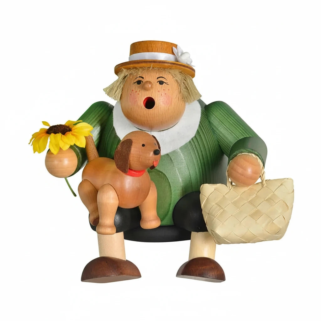 Smoker Sitting Dog Lover Woman