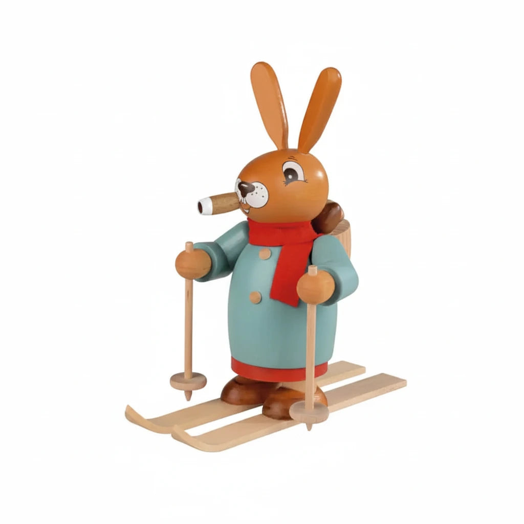 Smoking Man Easter Bunny On Skis