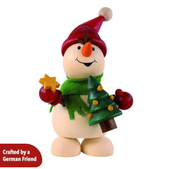 Snowman with a Christmas tree