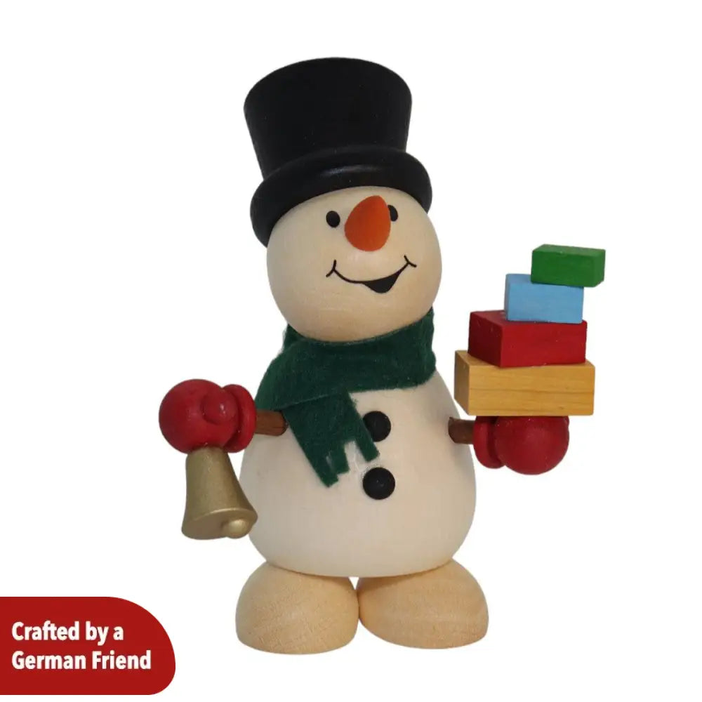 Snowman with Gifts and Bell