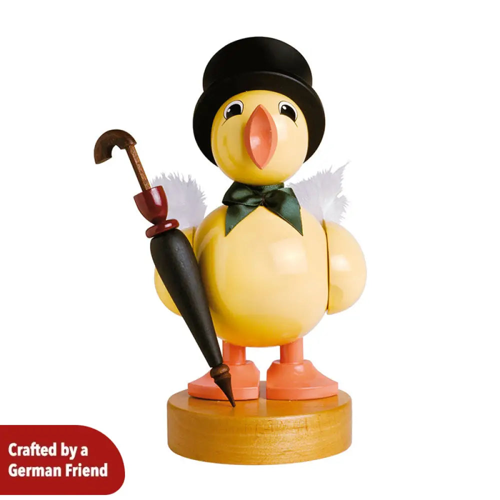 Spring chick with umbrella