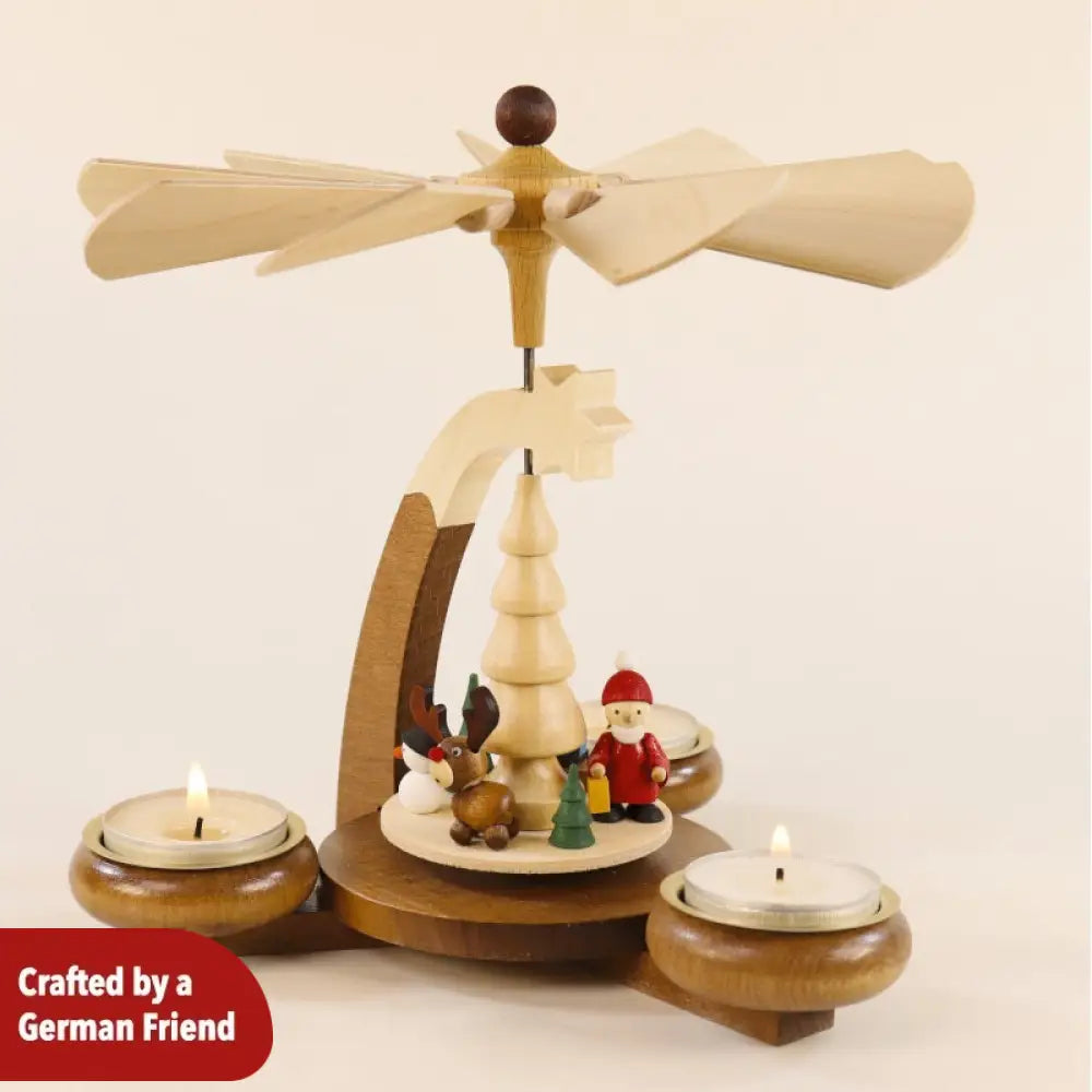 Tealight Pyramid Santa And Rudolph