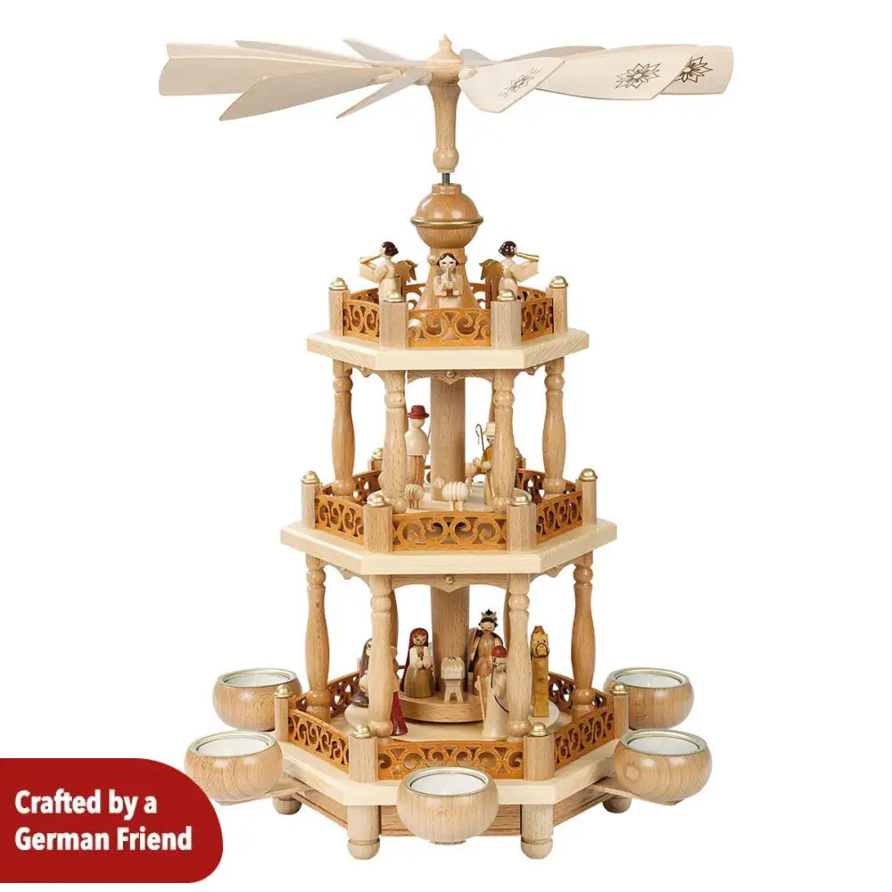 Two-level Pyramid – Nativity Scene with Angels
