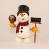 Snowman with owl and broom