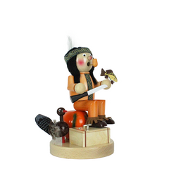 Musikalisches Räuchermännchen Indianer auf Kürbis